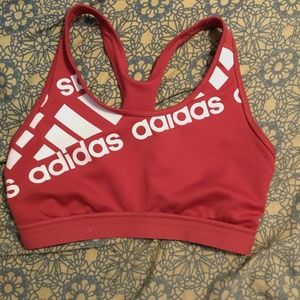 Red sports bra